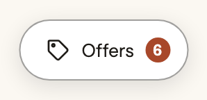 An Offers button with a count of 6