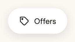 A white Offers button with a shadow