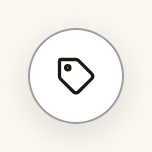 A round button with only a tag icon