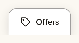 An Offers tab on the edge of the page